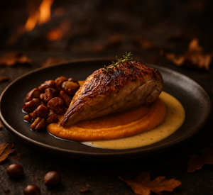 Fazantfilet met pompoenpuree